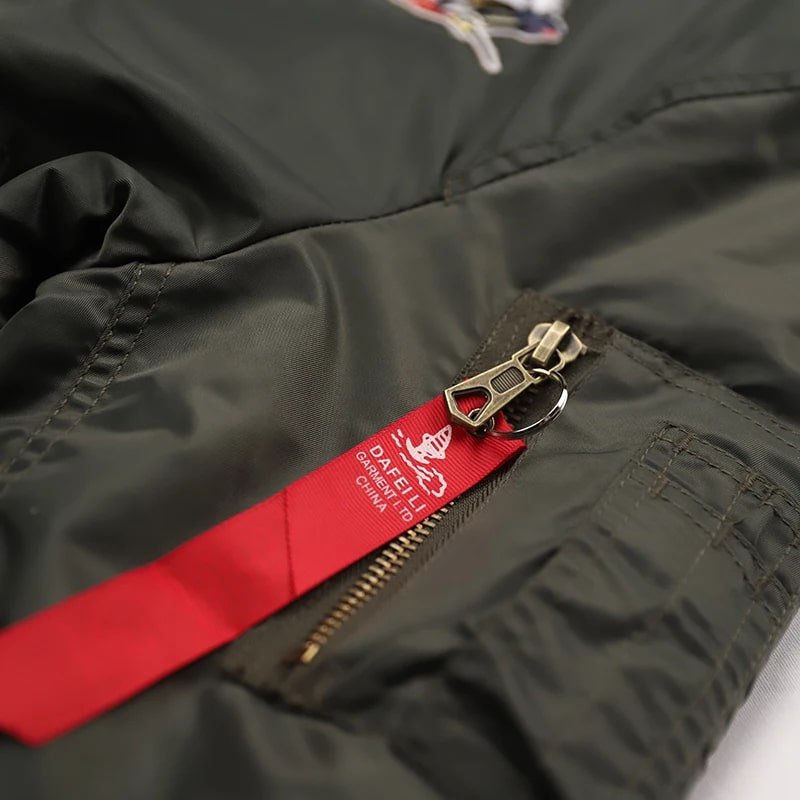 Chaqueta bomber militar de vuelo USAFA WWII para hombre - Imagen 3