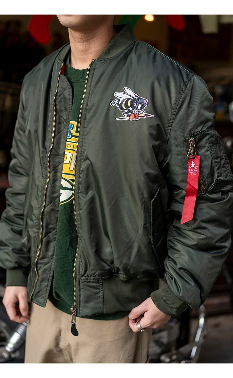 Chaqueta bomber militar de vuelo USAFA WWII para hombre - Imagen 8