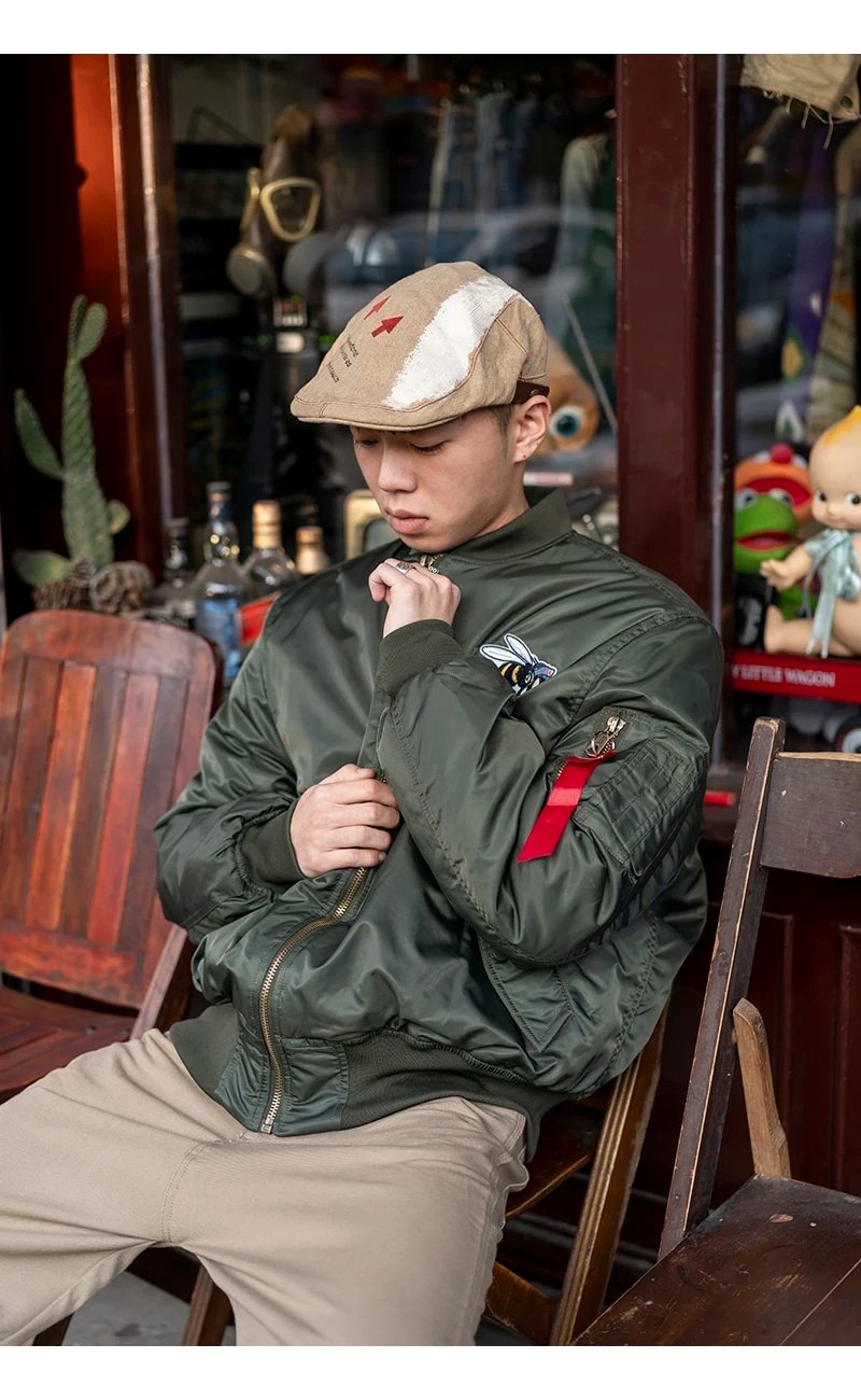 Chaqueta bomber militar de vuelo USAFA WWII para hombre - Imagen 6