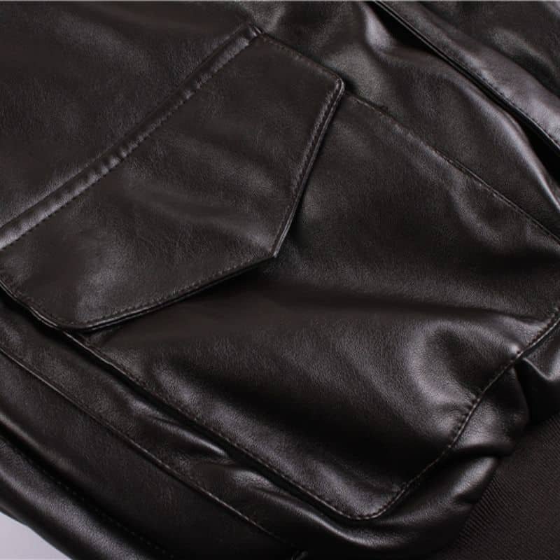 Chaqueta aviador A2 de cuero vintage - Imagen 4