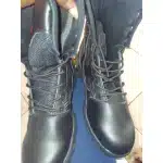 Botas tácticas negras con cremallera lateral y puntera de seguridad photo review