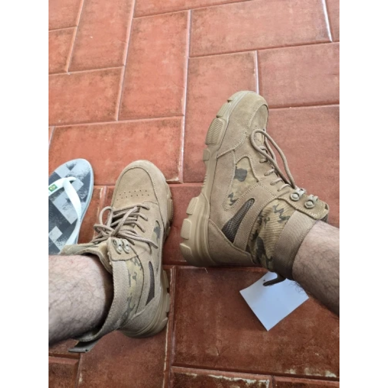 Botas tácticas caqui de media caña con puntera de seguridad photo review