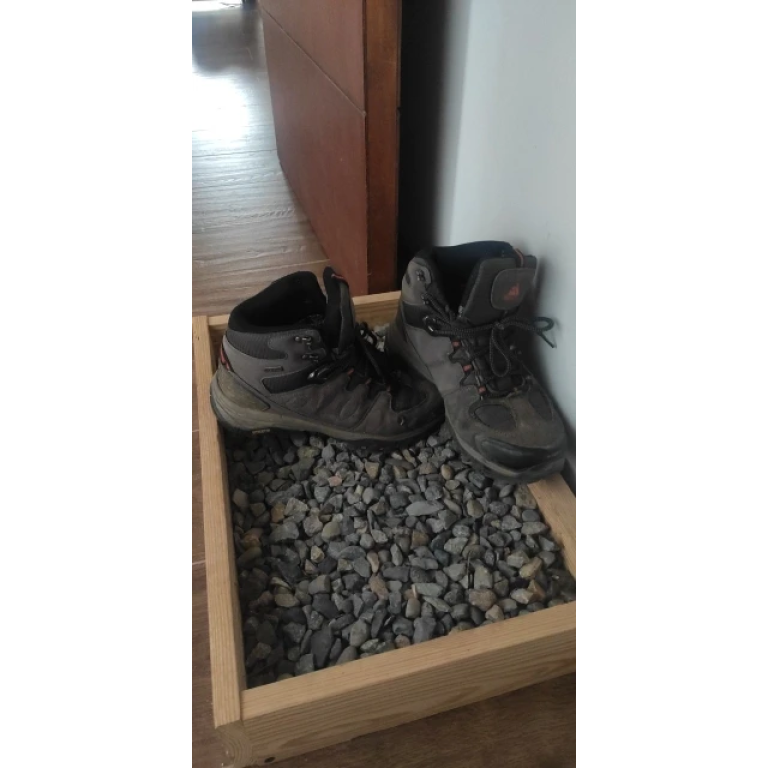 Botas de senderismo impermeables de ante gris photo review