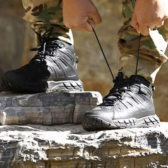 Botines tácticos tobilleros negros Kiice - Imagen 2