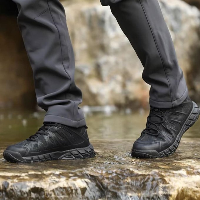 Botines tácticos tobilleros negros Kiice - Imagen 3
