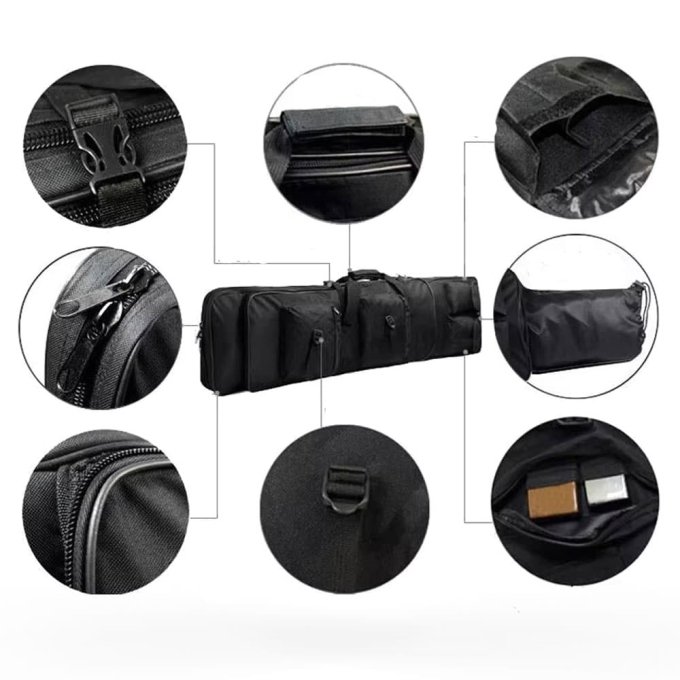 Bolsa de hombro táctica para rifle negra - Imagen 4