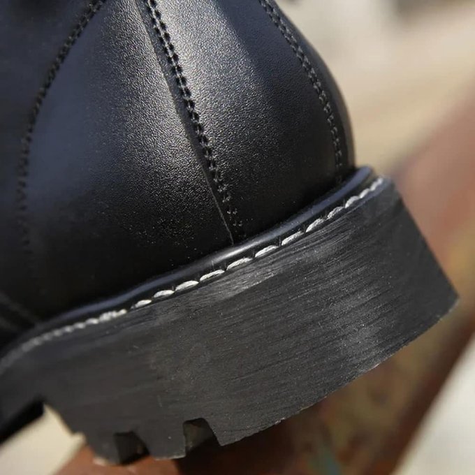 Botas tácticas de cuero negro con puntera de acero - Imagen 4