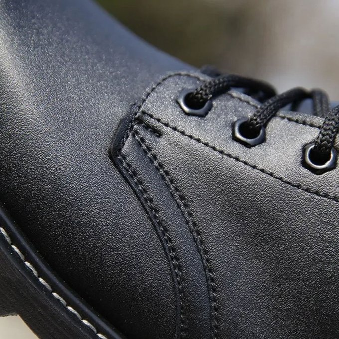 Botas tácticas de cuero negro con puntera de acero - Imagen 5