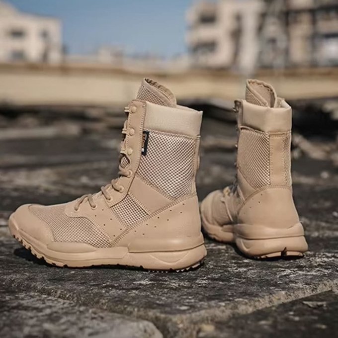 Botas tácticas transpirables color arena desierto - Imagen 3
