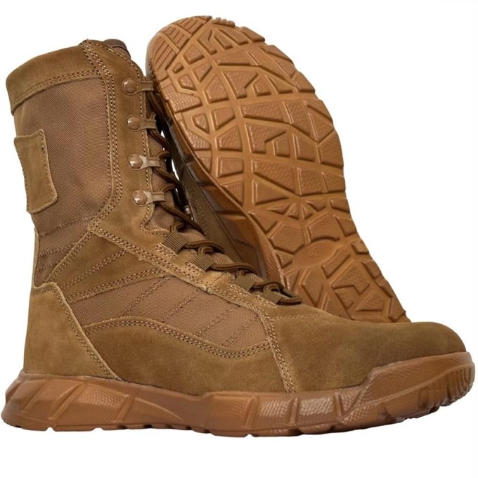 Botas tácticas color coyote con cremallera - Imagen 2