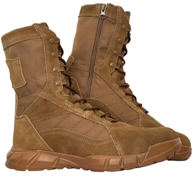 Botas tácticas color coyote con cremallera - Imagen 3