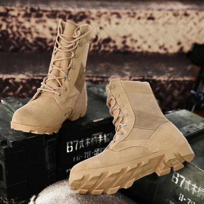 Botas de combate desierto color arena - Imagen 2