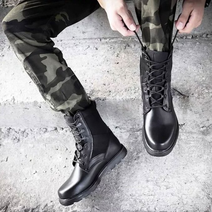 Botas tácticas de piel sintética - Imagen 2