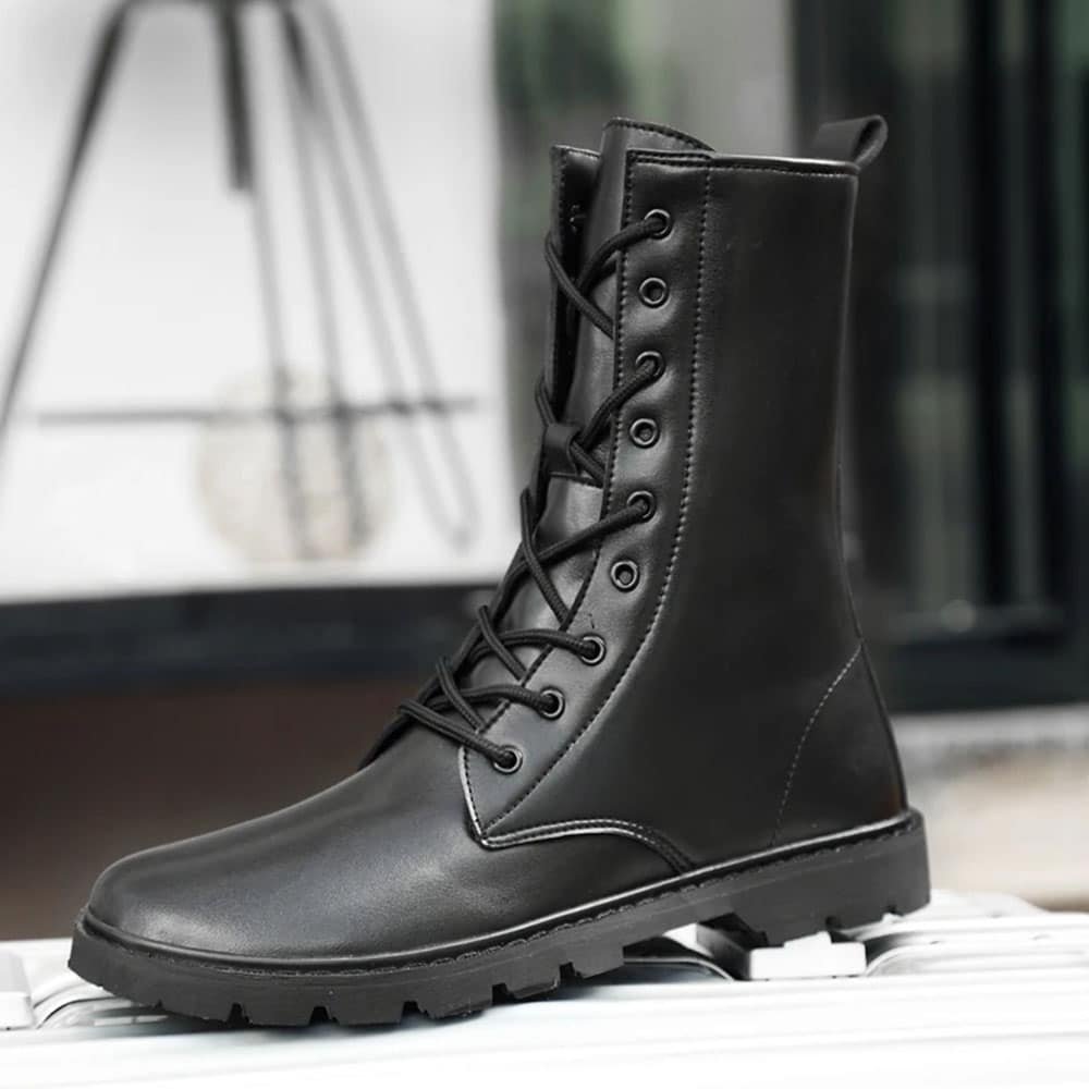 Botas militares de cuero auténtico