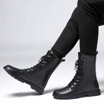 Genuine leather military boots