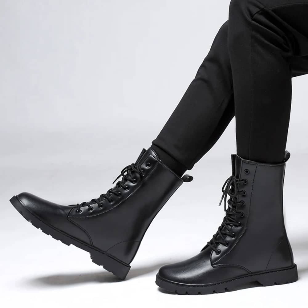 Botas militares de cuero auténtico - Imagen 2