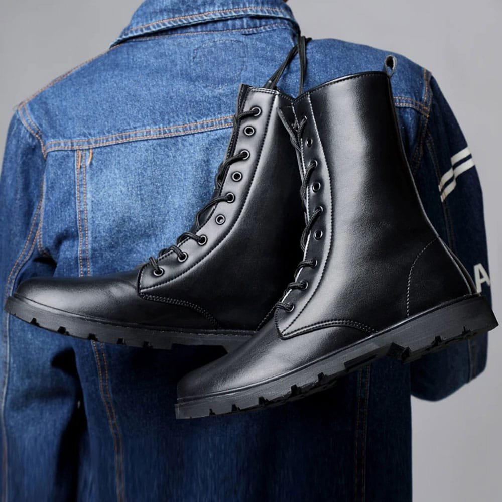 Botas militares de cuero auténtico - Imagen 3