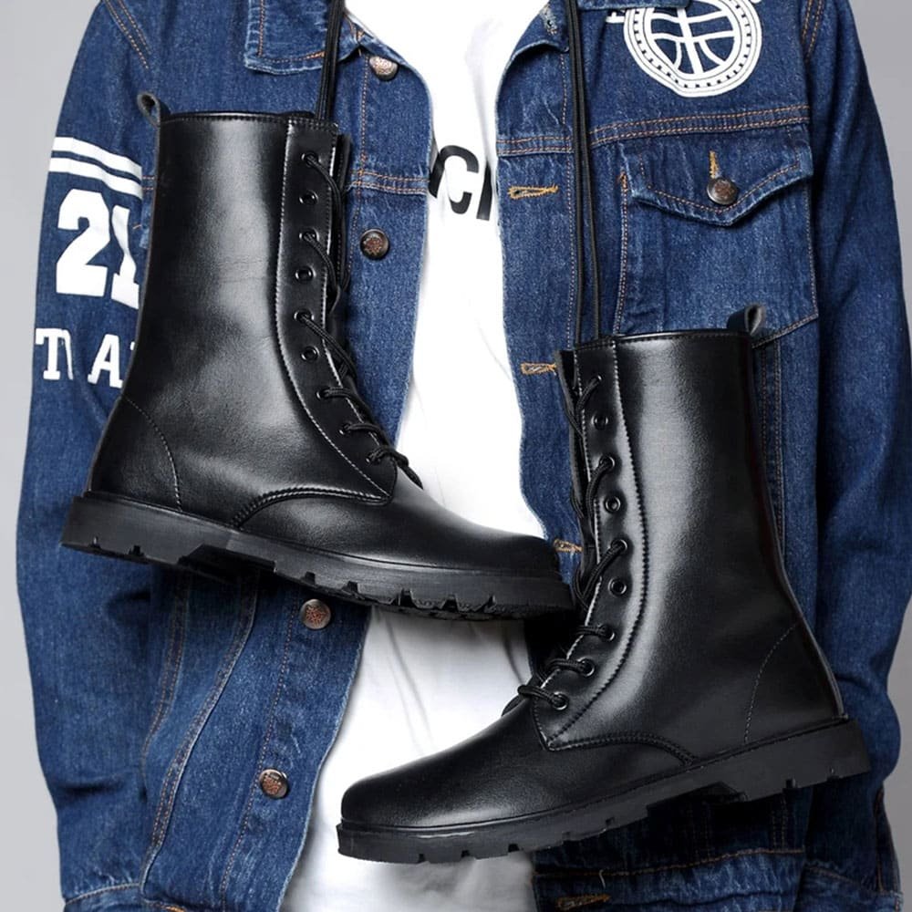 Botas militares de cuero auténtico - Imagen 4