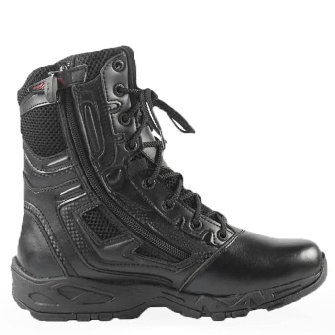 Botas tácticas de cuero con cordones y cremallera - Imagen 4