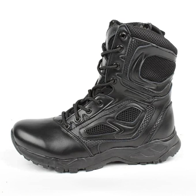 Botas tácticas de cuero con cordones y cremallera - Imagen 5