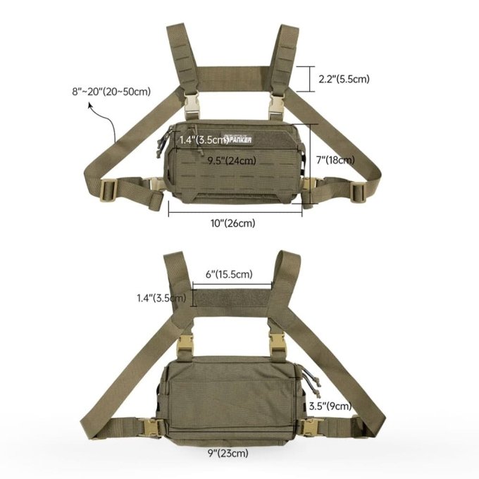 Bolsa táctica de pecho MOLLE con corte láser - Imagen 6