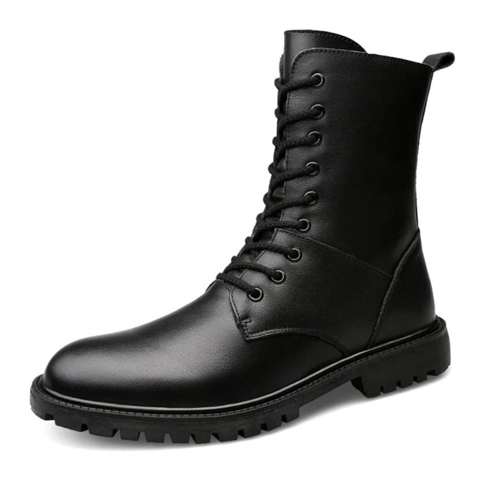 Botas tácticas de cuero con cremallera - Imagen 5