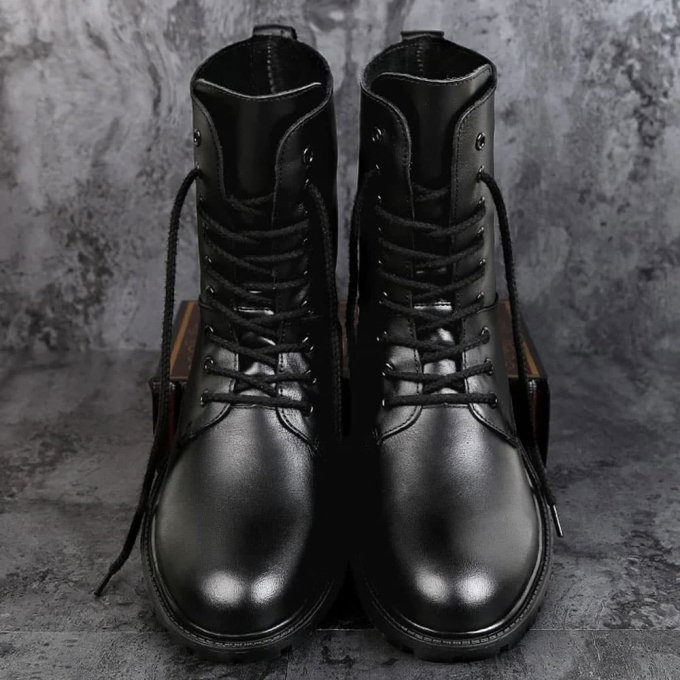 Botas tácticas de cuero con cremallera - Imagen 3