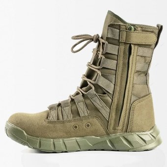 Botas de entrenamiento ligeras de ante sintético verde militar