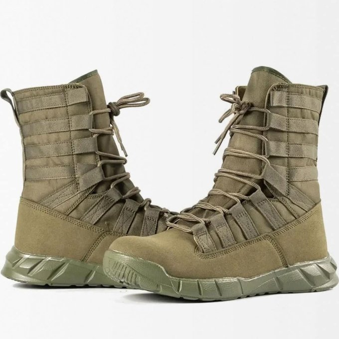 Botas de entrenamiento ligeras de ante sintético verde militar - Imagen 2