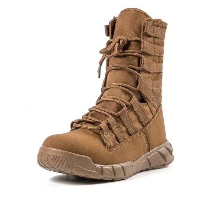 Botas de entrenamiento tácticas ligeras de ante sintético color coyote - Imagen 4