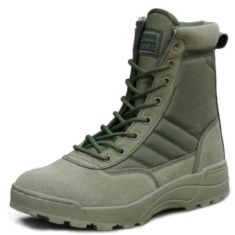 Botas tácticas ligeras con cremallera verde oliva