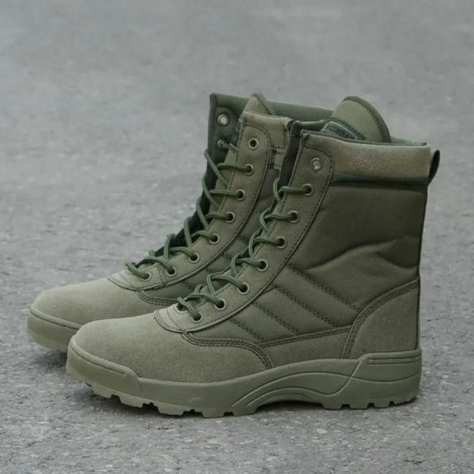 Botas tácticas ligeras con cremallera verde oliva - Imagen 2
