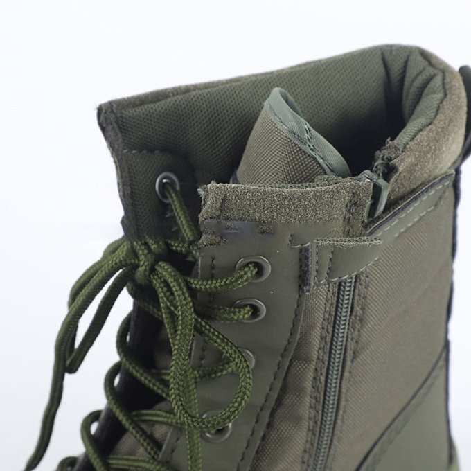 Botas tácticas ligeras con cremallera verde oliva - Imagen 3