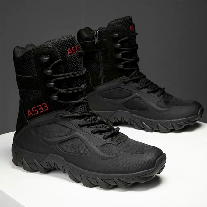 Botas tácticas de combate ligeras para clima frío negras - Imagen 2