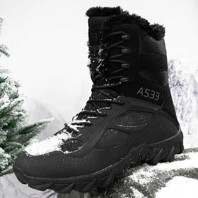 Botas tácticas de combate ligeras para clima frío negras - Imagen 6