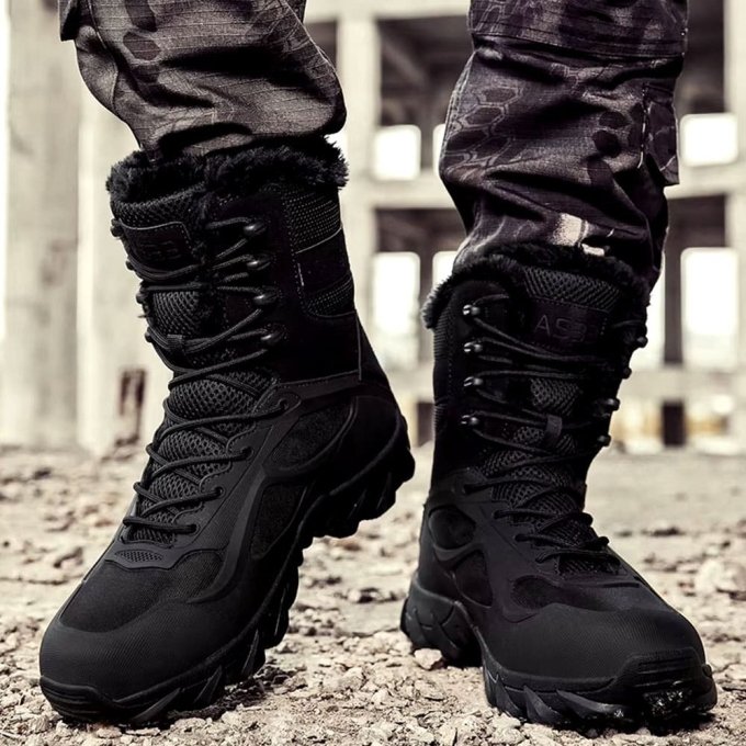 Botas tácticas de combate ligeras para clima frío negras - Imagen 3