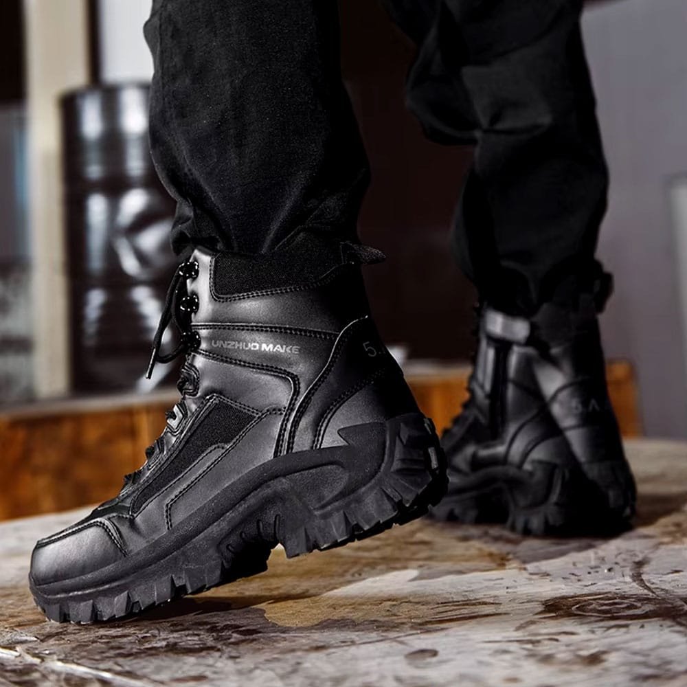 Botas tácticas de senderismo de media caña negras "Huile" - Imagen 4