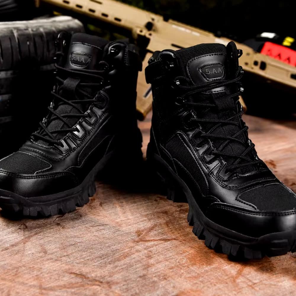 Botas tácticas de senderismo de media caña negras "Huile" - Imagen 2