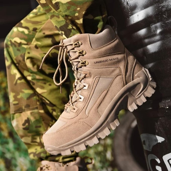 Botas tácticas de media caña para senderismo color arena desierto “Huile” - Imagen 3