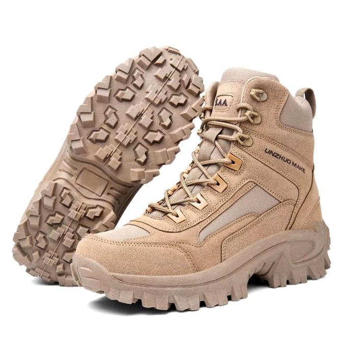 Botas tácticas de media caña para senderismo color arena desierto “Huile” - Imagen 4