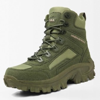 Botas tácticas de senderismo corte medio verde oliva Huile