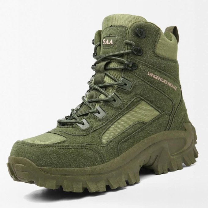 Botas tácticas de senderismo corte medio verde oliva Huile