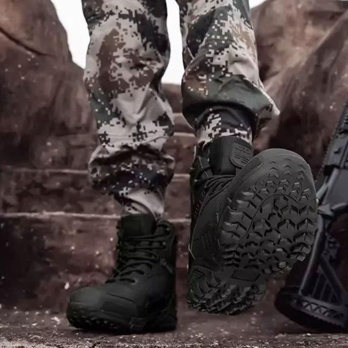Botas tácticas de senderismo de media caña negras - Imagen 5