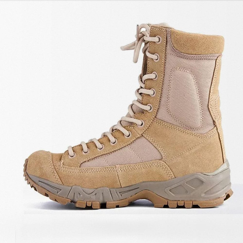 Botas militares tácticas con cordones beige desierto - Imagen 4
