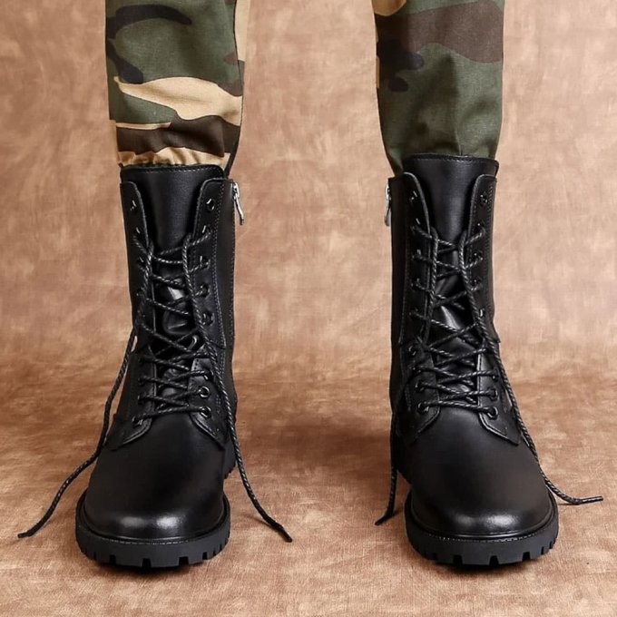 Botas de combate de cuero auténtico - Imagen 3