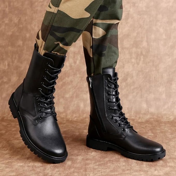 Botas de combate de cuero auténtico - Imagen 2