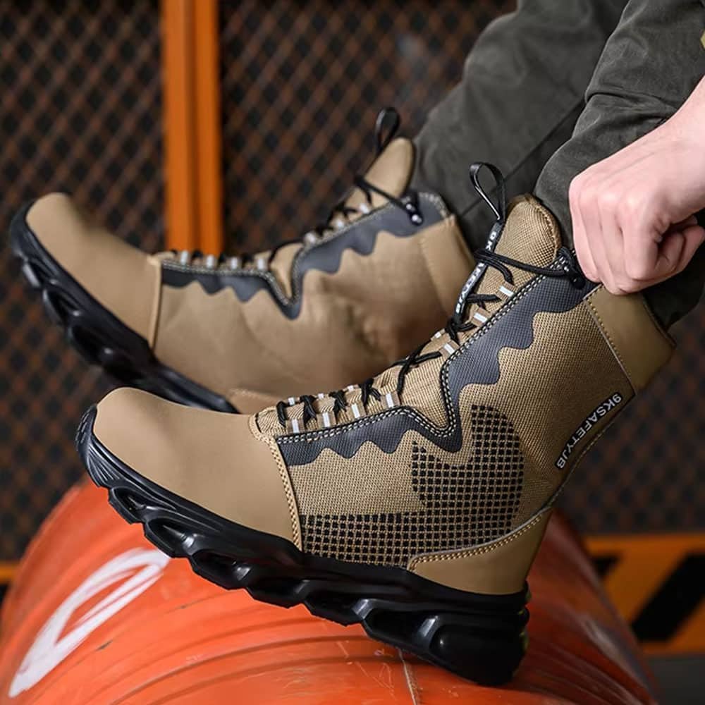 Botas tácticas militares de seguridad caqui - Imagen 3