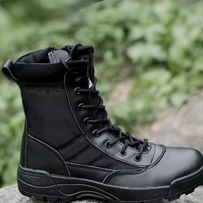 Botas tácticas negras con cremallera lateral - Imagen 3