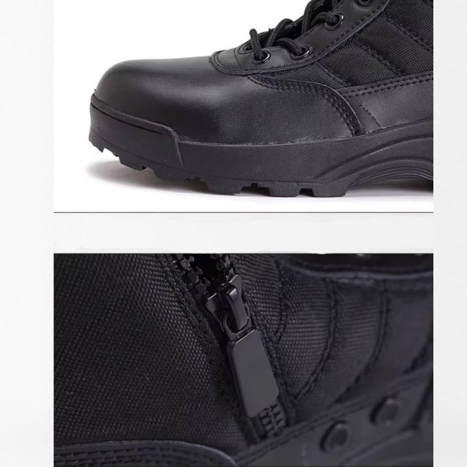 Botas tácticas negras con cremallera lateral - Imagen 4