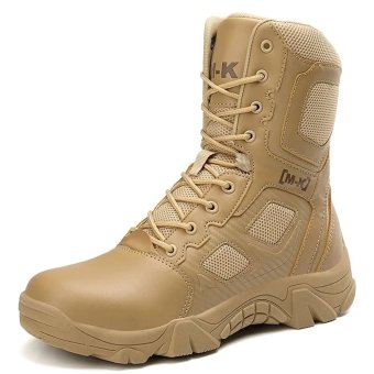 Botas tácticas con cremallera lateral y puntera de seguridad color arena